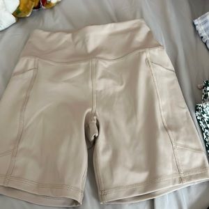 Tan biker shorts